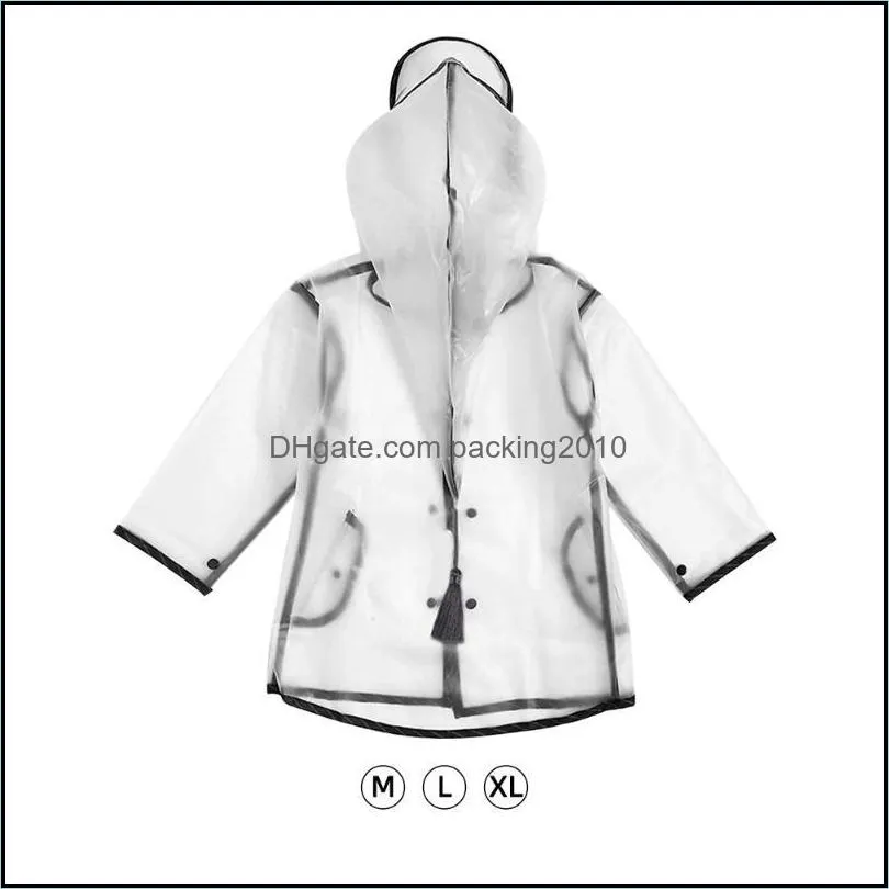 Raincoats Transparent Kids Raincoat Waterproof Rain Poncho Clear Children Kindergarten School Student Rainsuit Protective Covers