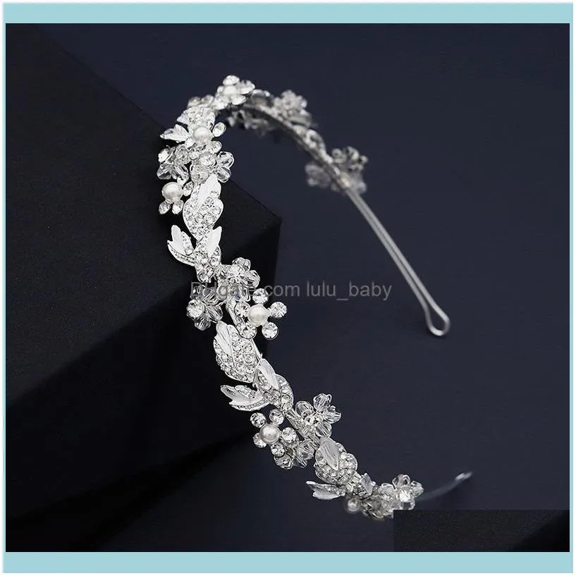 FORSEVEN Handmade Women Headpeice Sparkling Crystal Headband Flower Band Tiara Bride Wedding Hair Jewelry Accessories JL