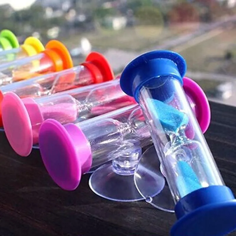 Timers Sand-filled Hourglasses Suction Cup Hourglass 3 Minute Timer Kid Creative Gift Countdown Hardwood Frame Home Decor