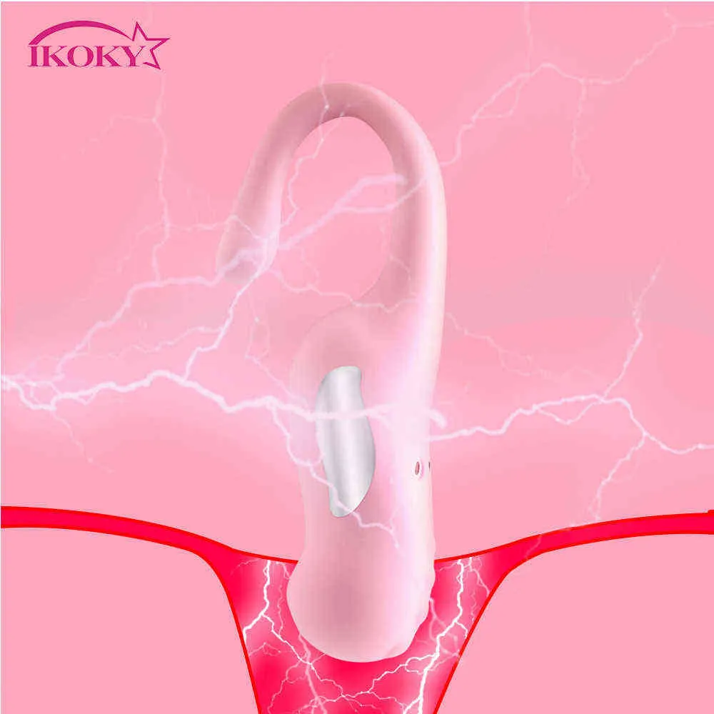 Ikoky 7スピードの電気ショックバイブレーターの性のおもちゃのための女性クリトリス刺激装置G-SPOTオーガズムリモコンジャンプ卵のセックスショップP0816