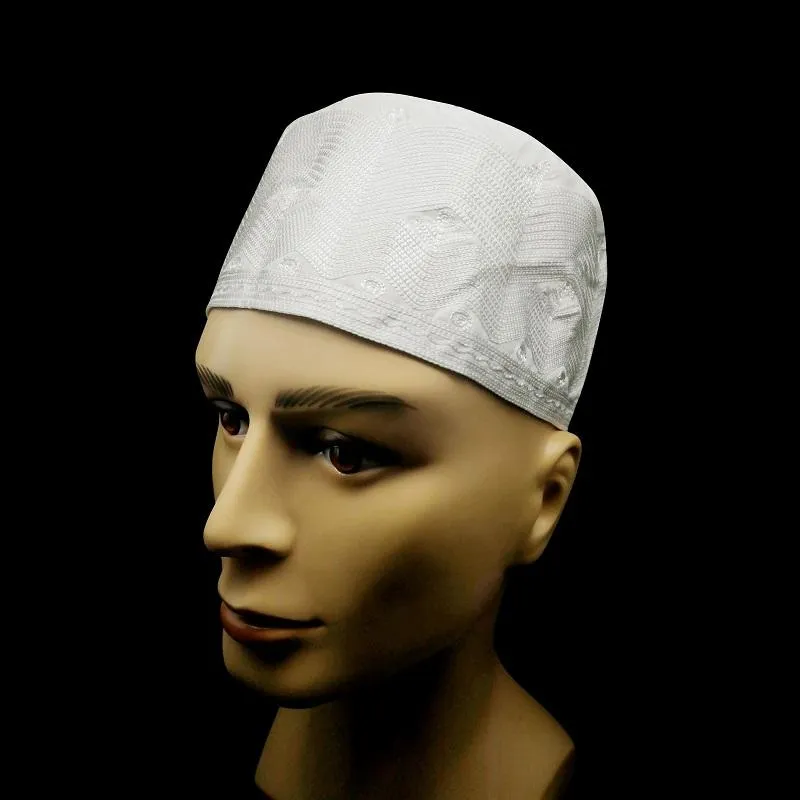 Witte moslimmutsen voor mannen mode top hoed Kippah Afrikaanse hoofd Arabische Kufi Nigeriaanse traditionele cap Zachte etnische kleding