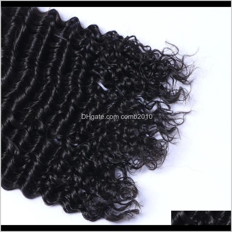 brazilian virgin hair deep wave human hair weaves natural color double wefts 100g/bundle 3pcs/lot hair extensions