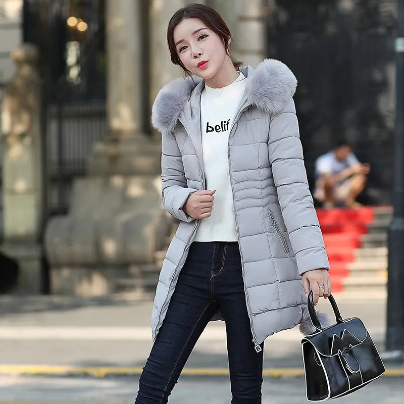 Trenchs de femmes manteaux fausse fourrure Parkas femmes 2022 hiver vers le bas coton veste epaisse vetements de neige manteau dame vetements femmes
