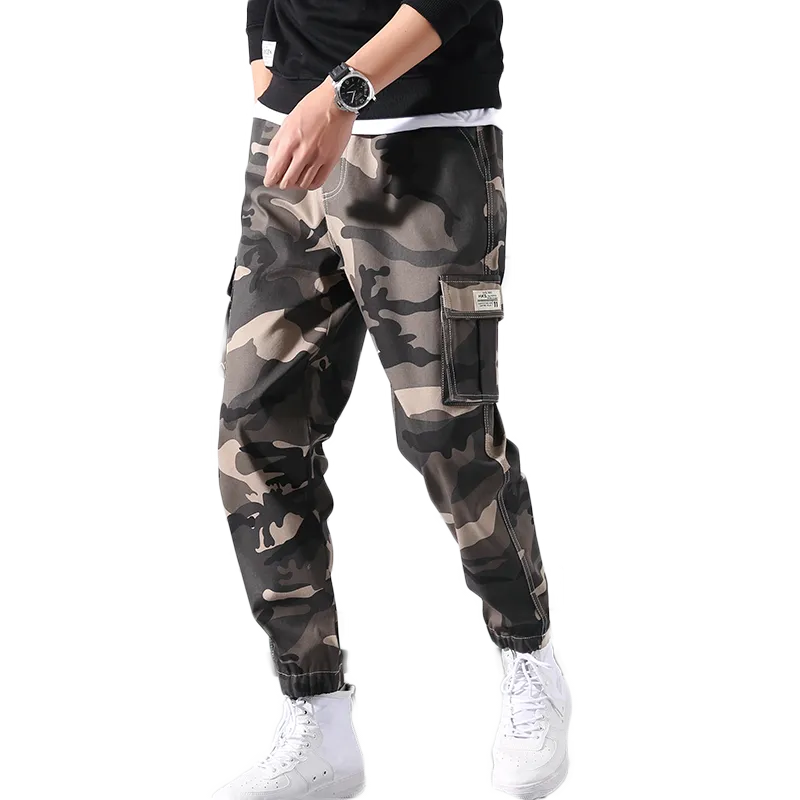 Pantalones de primavera para hombre, pantalones Cargo de camuflaje para hombre, pantalones bombachos para correr, ropa de calle de camuflaje, pantalones de hip hop para hombre