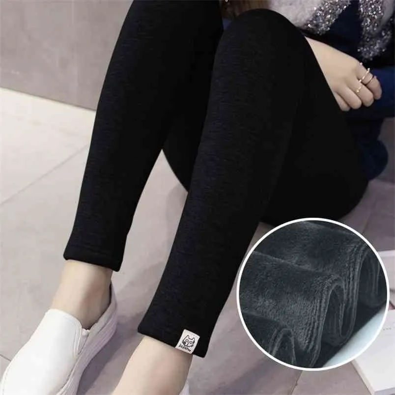 Autumn Winter Skinny Maternity Legging Elastic Waist Belly Pencil Pants Clothes for Pregnant Women Thick Warm Pregnancy 210918