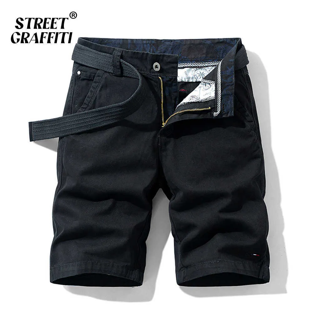 春の男性の綿の固体メンズショートパンツ夏のカジュアルデニムショートビジネスファッションソーシャルジーンズ210622