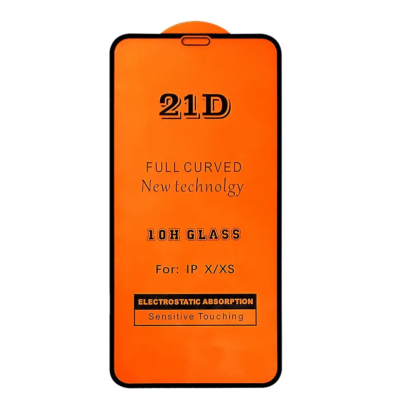 Verre trempé à couverture complète 21D pour iPhone 12 pro max 11 XR XS MAX Samsung A12 A32 5G A52 A72 A51 A41 A10S A20S A20 Protecteur d'écran complet