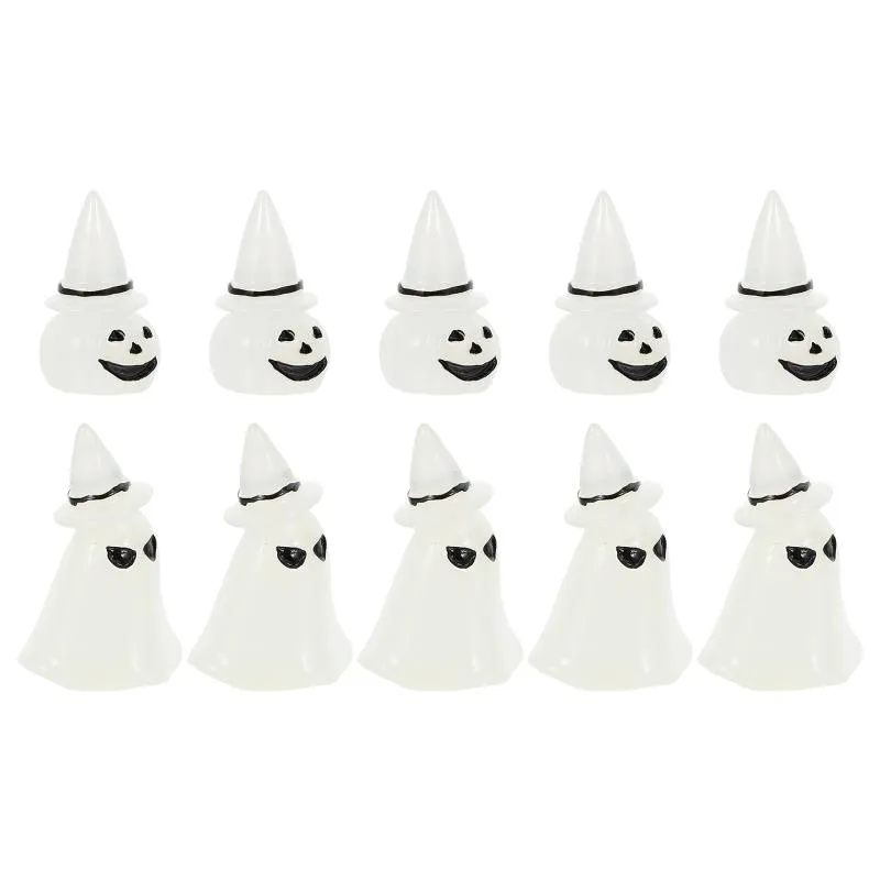 Decoração de festa 10 pcs luminoso abóbora fantasma decora desktop ornamentos