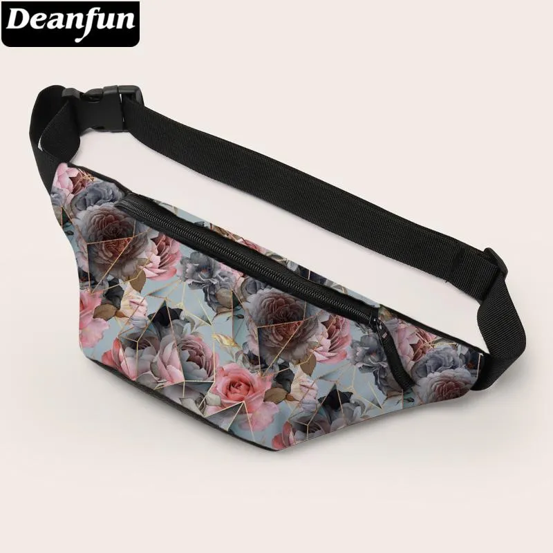 Deanfun Belt Bag For Women Elegant Flowers Patterned Fanny Pack Travel Cross Body Chest Bags Waist Bag18070