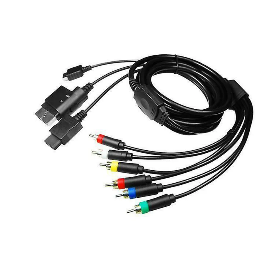 1.8m 3 in 1 Audio Video AV Component Kabelkoord voor PS2 PS3 Xbox 360 Wii Xbox360