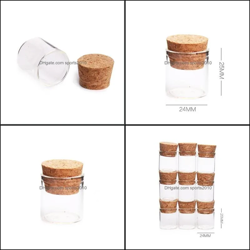 5ml Mini Glass Vials Jars Packaging Bottles Test Tube With Cork Stopper Empty Glass Transparent Clear Bottles 100pcs/lot