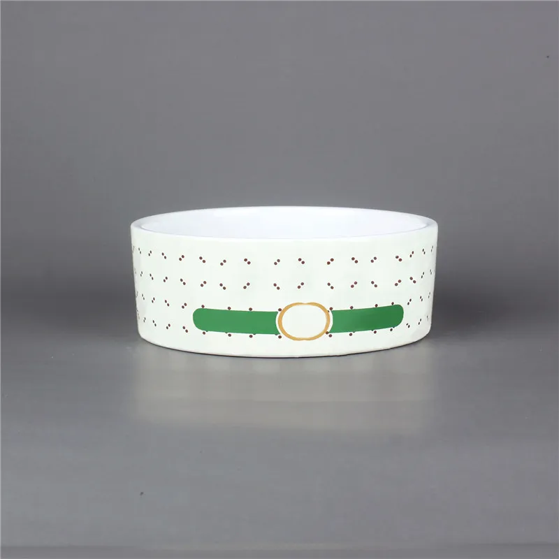 Round Ceramic Luxury Dog Bowls NonSlip AntiKnock Stylish Pet Supplies Feeding Food Water Bowl Puppy Cups