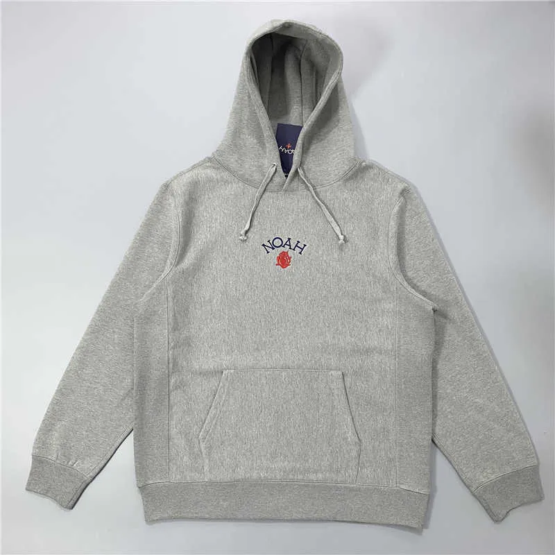 Oversized Långärmad Noah Hoodie Män Kvinnor 1: 1 Bästa Alfabet Blommor Broderier Roses Core Pullover Sweatshirts