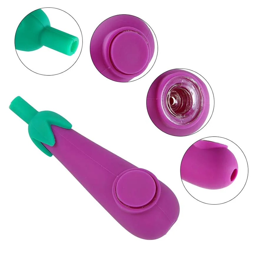 Pipe à main en silicone pipes plates-formes pétrolières bongs de tabac bong utilisation pour cigarette portable mini 3.9 ''