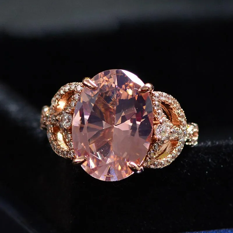 خواتم العنقودية 100٪ 925 فضة الحجر الطبيعي خاتم رومانسي 10ct Morganite الماس حفل زفاف للنساء مجوهرات غرامة الصلبة