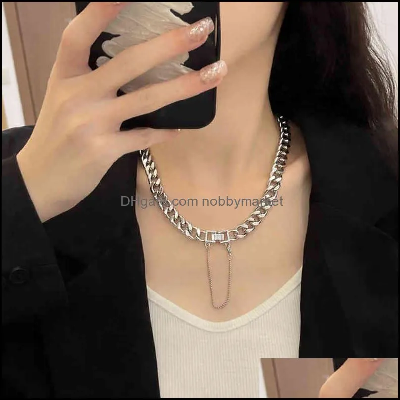 Cuba high sense Necklace female hip hop disco metal thick clavicle sweet cool style neck chain accsori