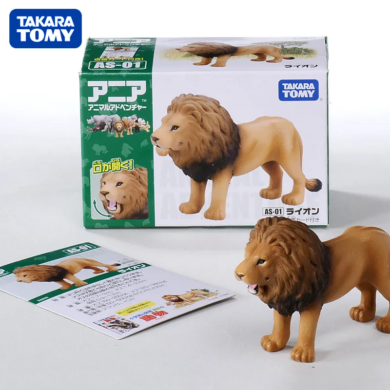 TAKARA TOMY Animal Model Aldi Wooden Toys Canis Lupus, Lion, Tiger