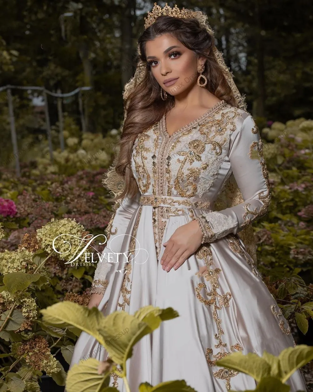 2021 Luxury Moroccan Kaftan Kourtney Wedding Dress With Long