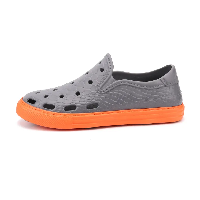 Mode hommes chaussures de course bleu noir gris orange plage trou respirant pantoufles hommes sandales décontractées