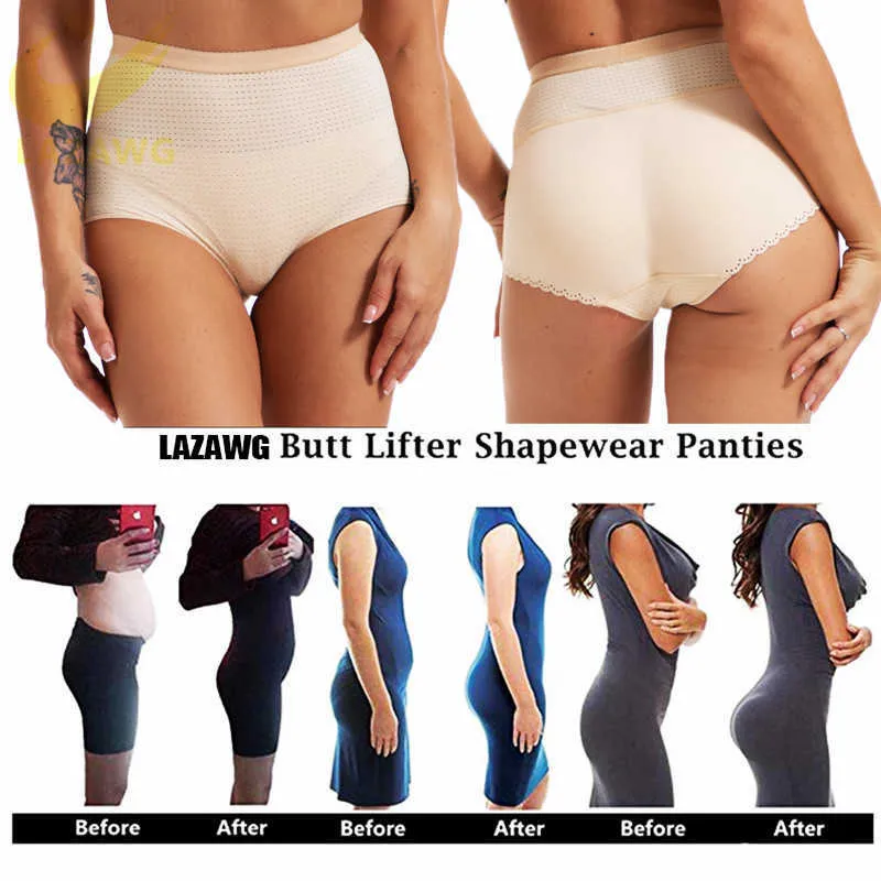LAZAWG Women Control Panties With Pad Butt Lifter Hip Enhancer Mesh  Breathable Underwear Push Up Big Ass Fake Butt Body Shaper 210708 From  Dou04, $10.21