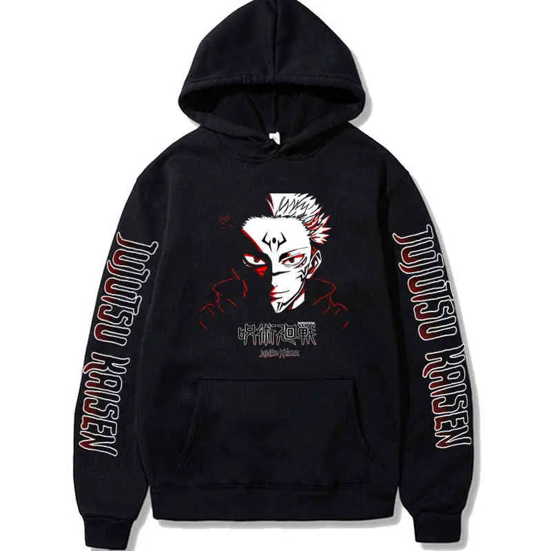 Harajuku Jujutsu Kaisen Yuji Itadori Men's Hoodie Summer Cool Unisex Long Sleeve Sweatshirt Anime Funny Streetwear Tops H1227