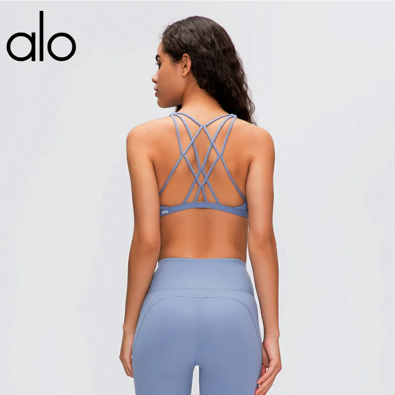 Alo Fitness Yoga Bras Underwear Womens Double Shoulder Strap Cross  Beautiful Back Running Sports Bra From Luluyogagym, $25.99