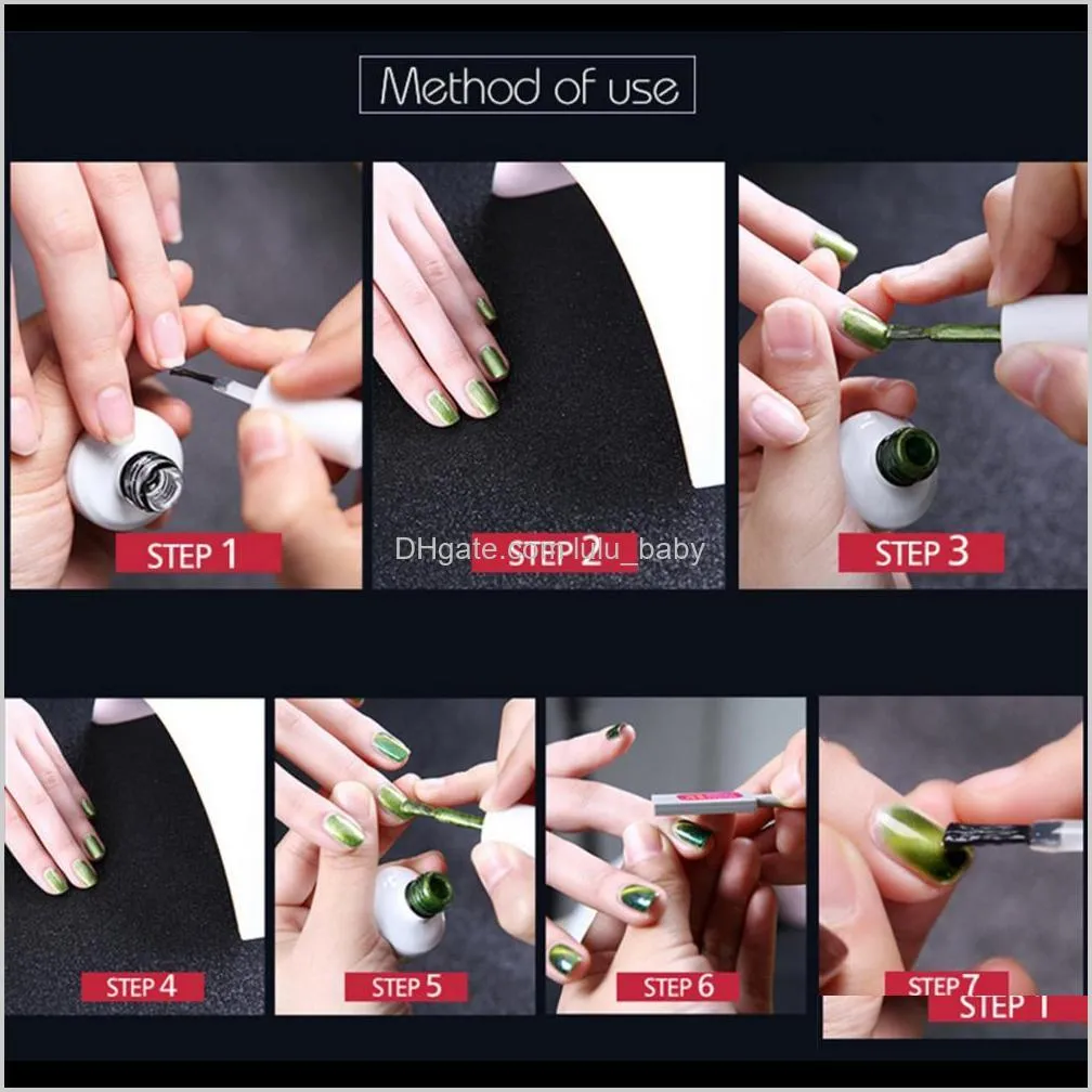 new 8ml 3d cat eye nail gel semi-permanent shiny magnetic black base uv gel nail polish varnish lacquer soak off