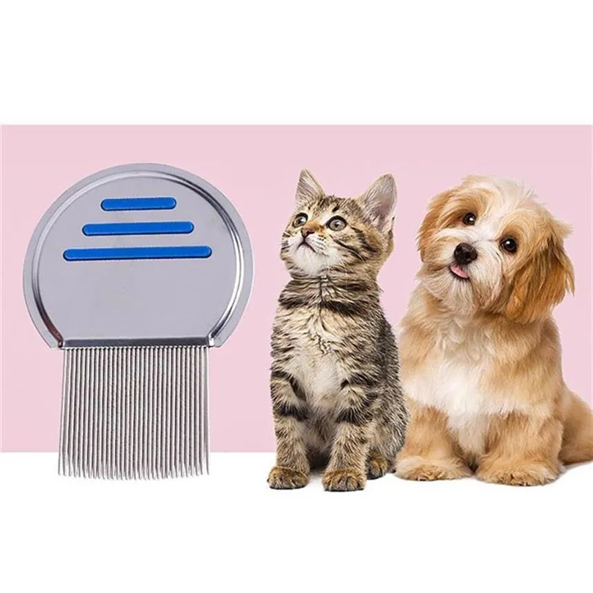 Dog Grooming Terminator Lice Comb Professionell rostfritt stål Flea blir effektivt av för huvudlicer Behandlingshår Avlägsnar nits212W