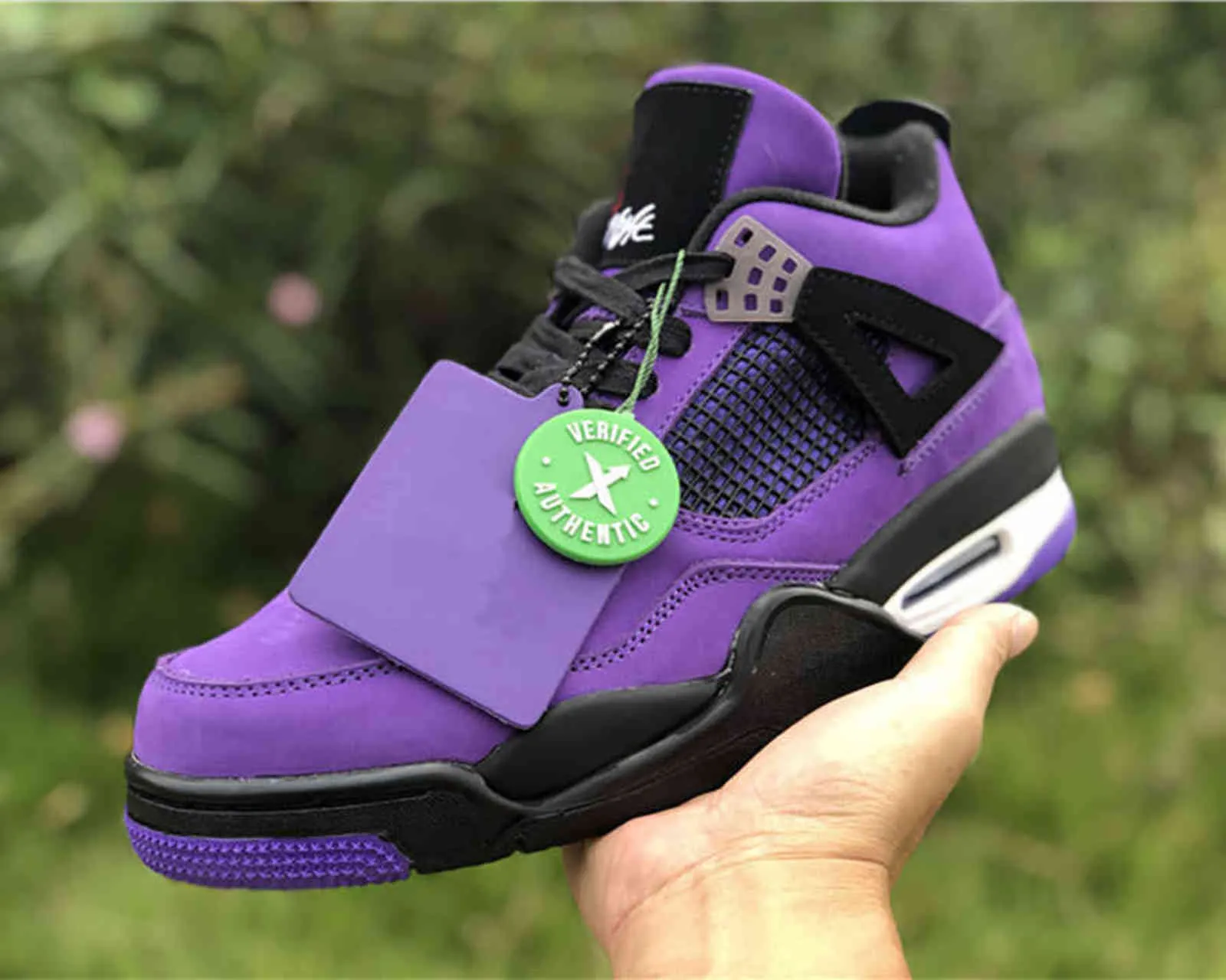 Mens Basketball Shoes Black Purple Men Woman TS Cactus Jack x Jumpman 4 4s outdoor running trainers sport Sneaker With Box