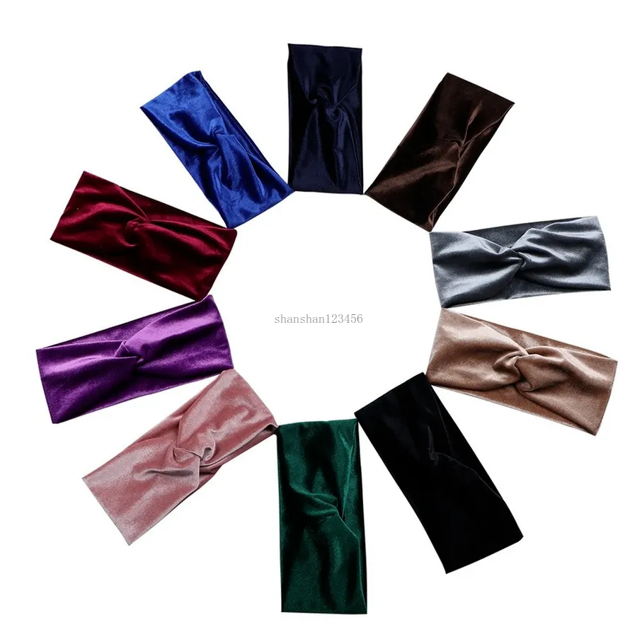 Cross Tie Headbands Soft Bowknot Solid Color Sports Yoga Stretch Wrap Hairband Hoops for Women Fashion Will and Sandy