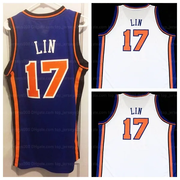 Personalizado Basquete Jersey College Ny Retro # 17 Jeremy Linsanity Lin Jerseys Retrocesso Branco Azul Malha Ed Tamanho S-4XL 5XL 6XL