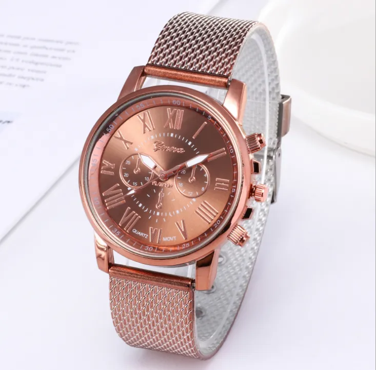 Casual Style SHSHD Brand Geneva cwp Mens Watch Double Layer Quartz Watches Soft Plastic Mesh Belt Simple Wristwatches268h