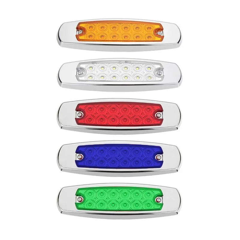 2021 Novas tiras 1pack 12V Vermelho/azul/verde/branco âmbar marcador lateral Libelete 12 LED de caminhão para Peterbilt aviso