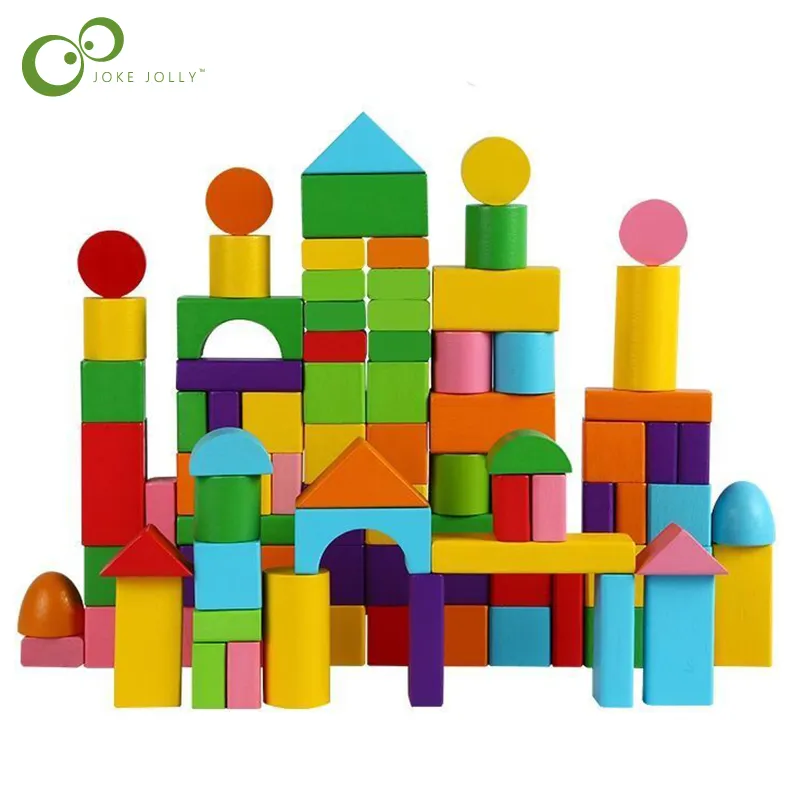 Модель здания комплекты деревянные игрушки для детских строительных блоков набор с сумкой для хранения, собранные ранние образовательные игрушки дети