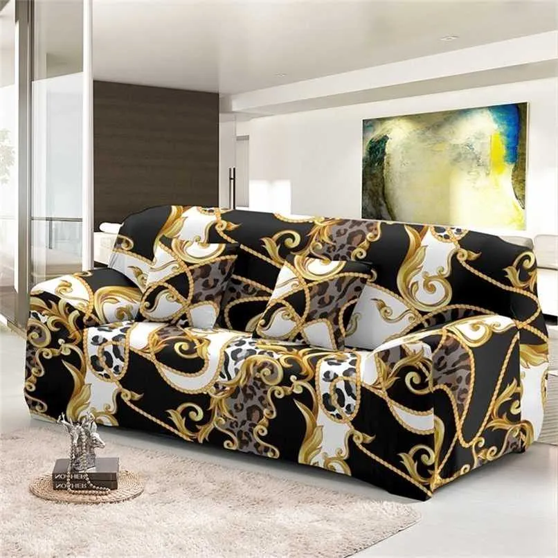 Moda Geometryczne Kształt Kształt Sofa Pokrywa do salonu 1/2/3/4 Seaters Universal Size Elastic Slipcover Case PillowCazy Dostępne 211116