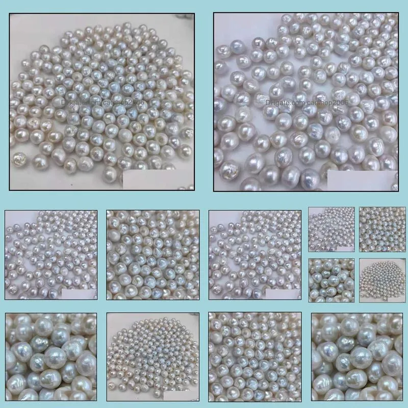 10-11mm Baroque Natural Pearl Naked Beads White Freshwater Pearl Beads Women`s Gift