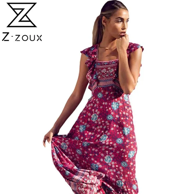 Mulheres Vestido Imprimir Bohemia Sexy Longo Floral Maxi Es Mandemless Backless Spaghetti Strap ES 210513