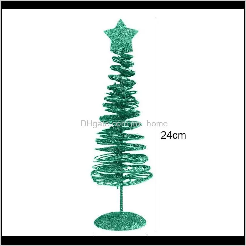 zz- artificial mini christmas tree tabletop decoration iron crafts window restaurant front desk store ornaments xmas gift