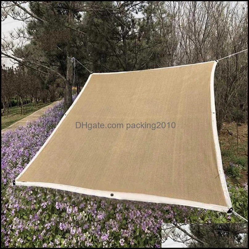 Outdoor Awnings Shade Sail Square Sun Shade Net Garden Camping Sun Shelter for Garden Patio Pool Car Anti-UV Shade X0707