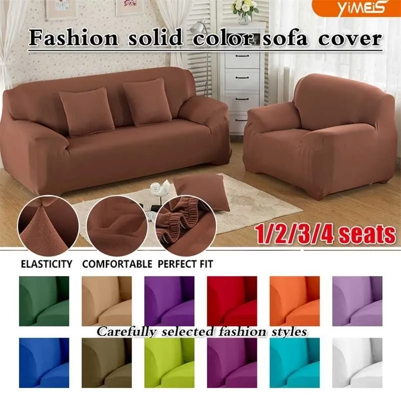 Funda Elastica Para Sofa Pokrywa Salon Room Chair Decoration 1/2/4/4 Seat Pet Stretch Poliester 211207