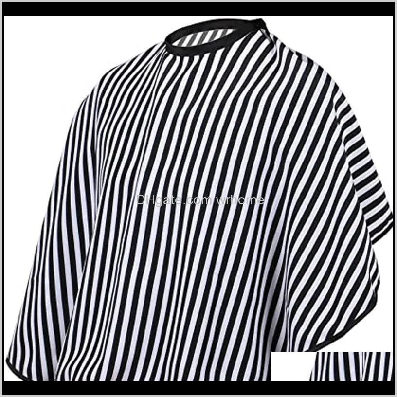 adjustable black and white stripe hairdressing gown hair cutting/barbers cape hairdressing hair cutting gown barber apron