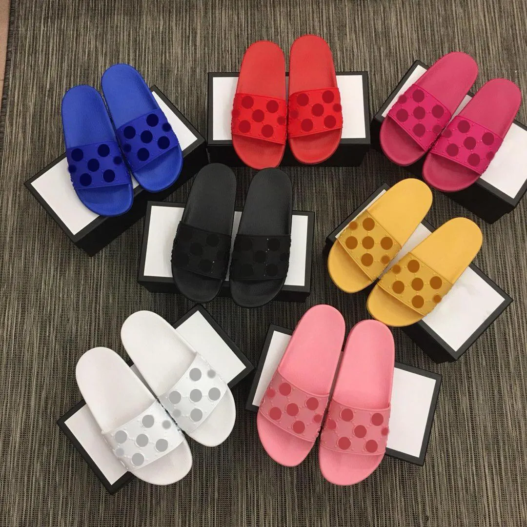 top Designer classical hole rubber slippers slides sandals men women slipper fashion summmer beach sandal shoes flat non slip slide with box