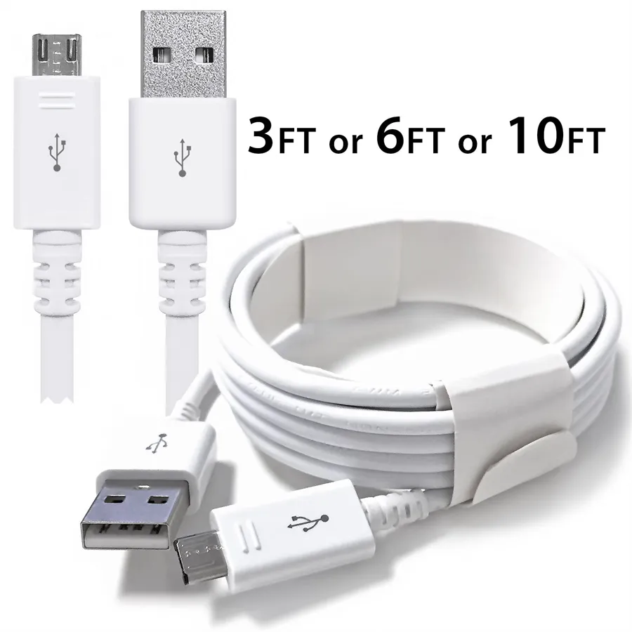 Duża prędkość 1M 2M 3M typ C USB C Kabel ładowarki Micro V8 dla Samsung S8 S10 S20 S21 Huawei PC Mp3 linia sznurka Biała czarna