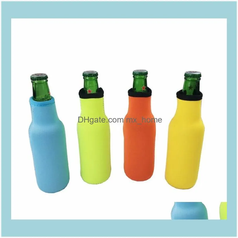 Beer Bottle Sleeve Neoprene Insulation Bags Holder Zipper Soft Drinks Covers With Stitched Fabric Edges Bareware Tool CGY383