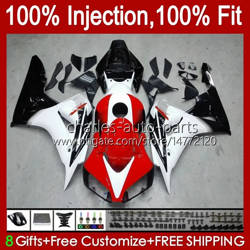 100% Fit Wtryskiwanie formy do Hondy Body CBR 1000 RR CC 1000RR 1000CC 06-07 CBR 59NO.14 CBR1000 RR CBR1000RR 06 07 CBR1000-RR 2006 2007 OEM Zestaw do zwalczania Białe Czerwony Stock