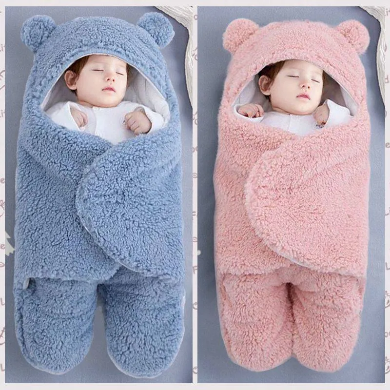 Soft neonato wrap coperte coperte per sacco a pelo per busta per nody sleepsack 100% cotone addensare bozzolo per infantile 0-9 mesi