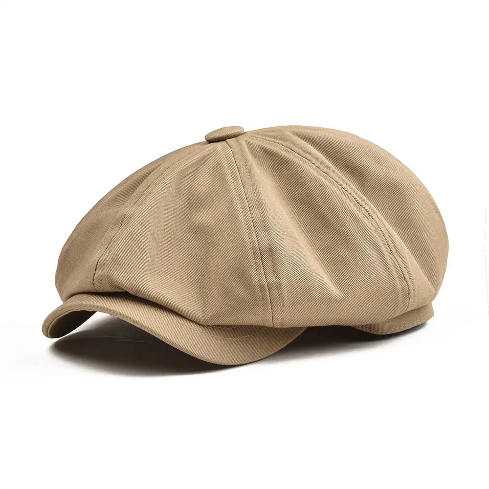 Botvela Big Big Bight Newsboy Cap Men's Twill Хлопок Восемь Панель Шляпа Женские Бейкер Мальчик Шапки Хаки Ретро Шляпы Мужской Боина Берет 003 Ly191228