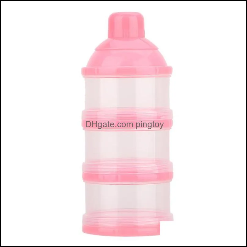 Portable Baby Food Container Infant Formula Feeding Milk Powder Bottle 3 Cells Grid Practical Storage Box