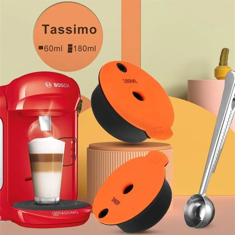 Reutilizável Crema Café Capsule Filtro Tassim-O para BOS CH Machine com Colher Elétrico 211008