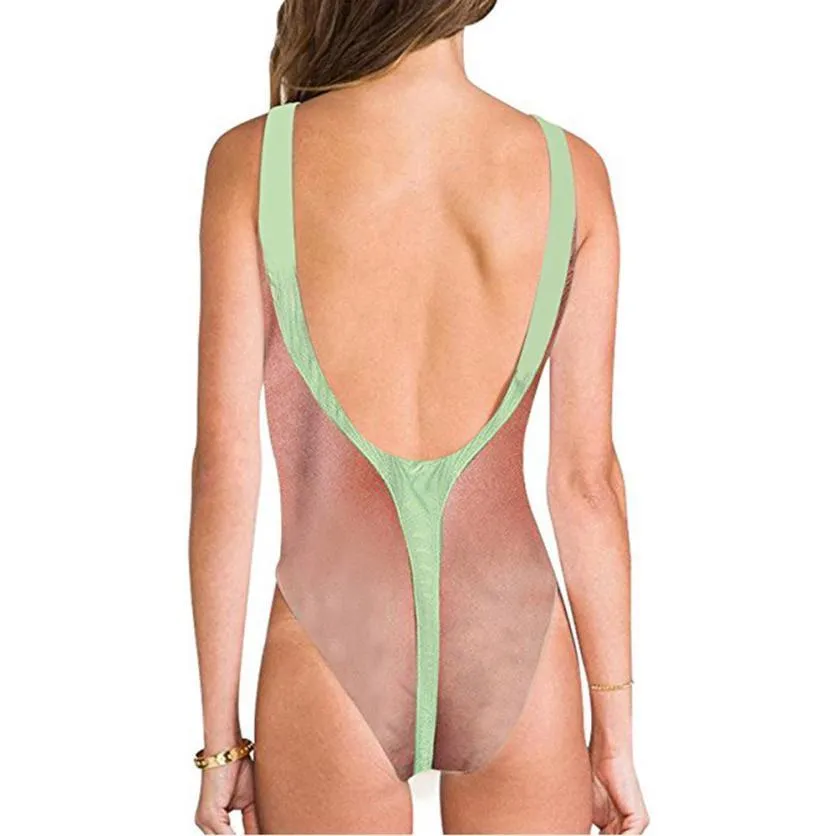 DHgate One Piece Funny Borat Printed Swimsuit Sexy Chest Hair Bathing Suit for Women Summer Novelty Beachwear Sports Outdoors